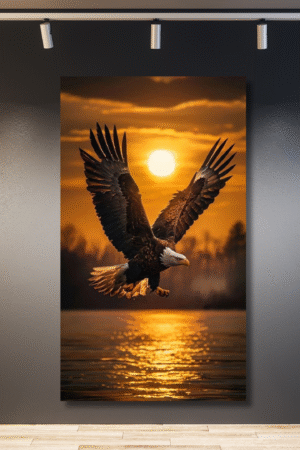 Águila al sol del atardecer