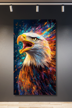 Águila de cabeza con pico abierto