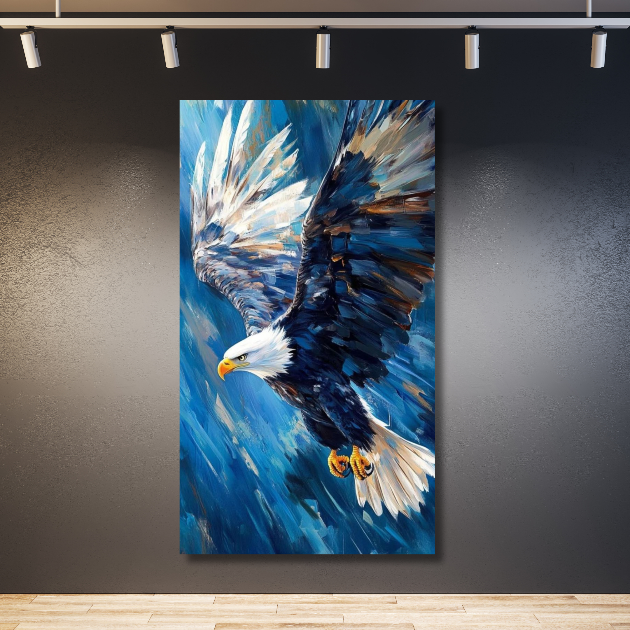 Águila lateral azul