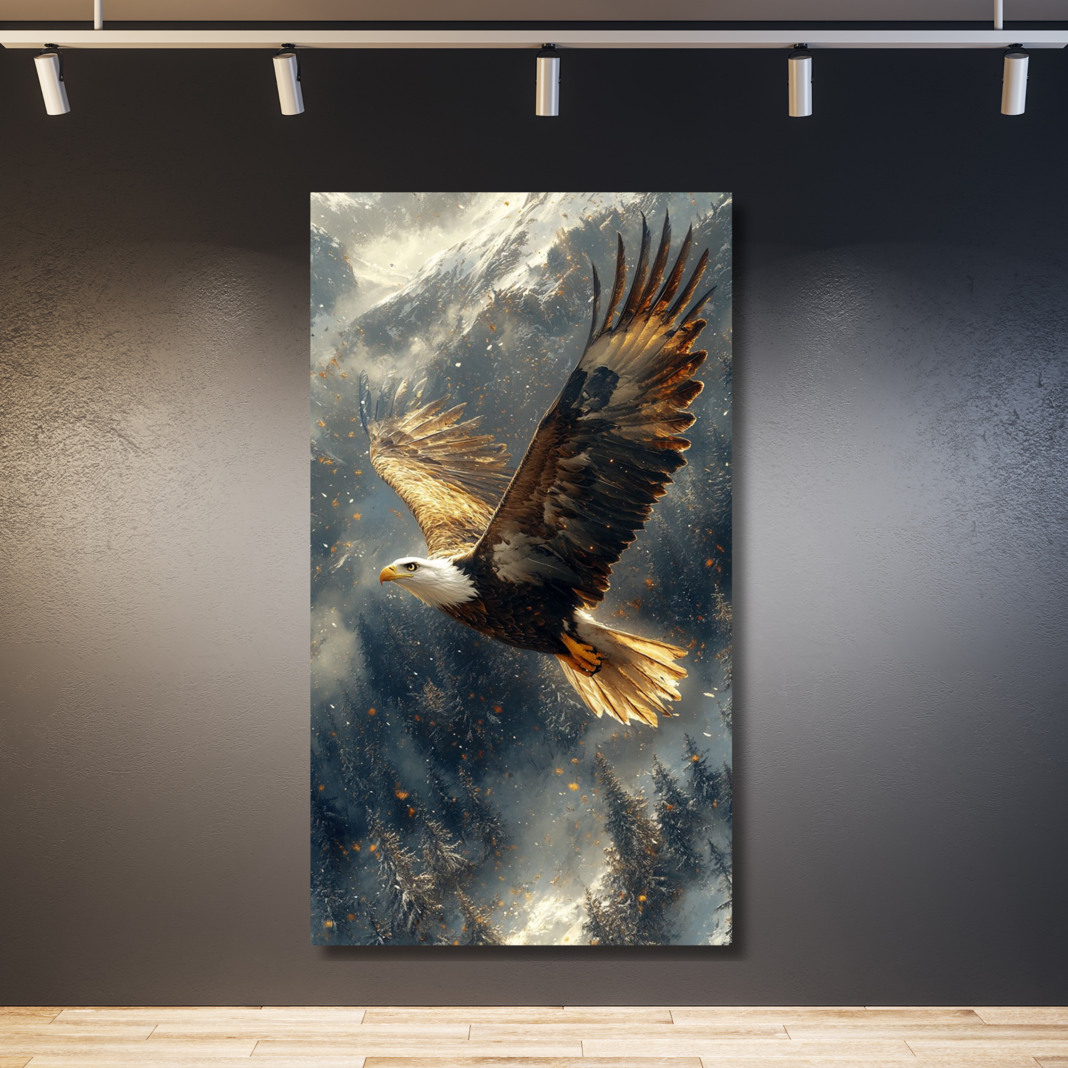 Águila volando sobre piedra