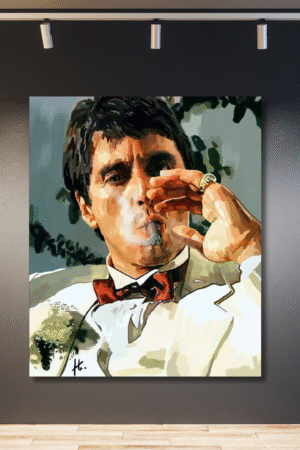 Al tabaco con traje blanco