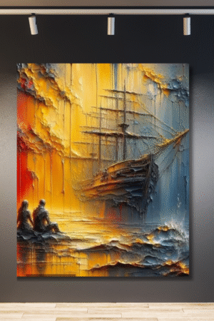 Barco niebla de colores