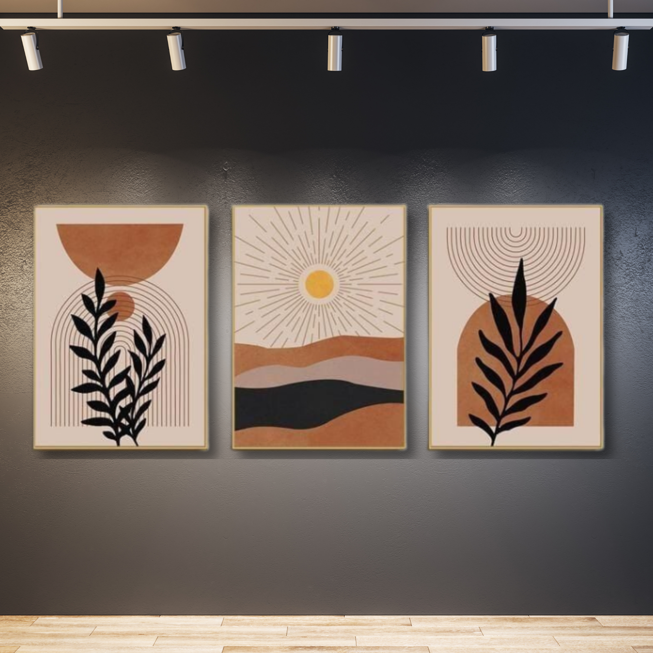 Boho paisaje hojas dos