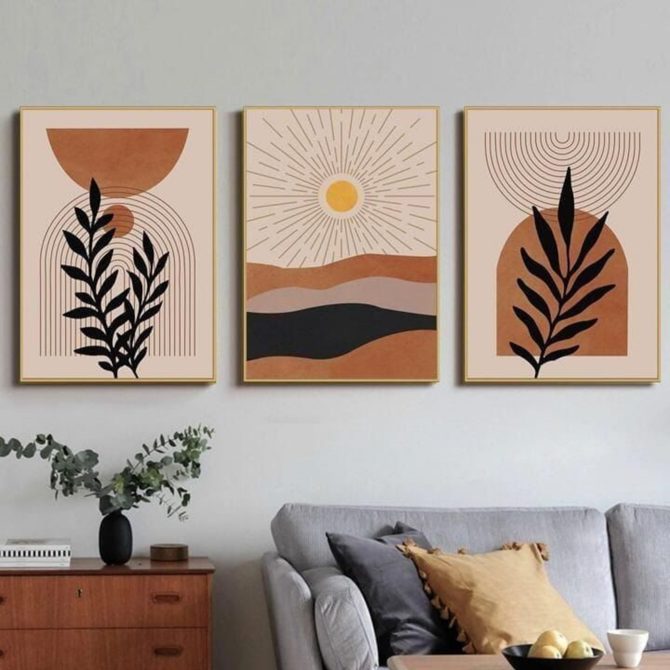 Boho paisaje hojas dos - Image 2