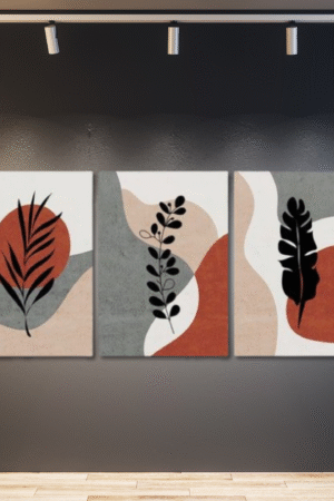 Boho rojo y gris plantas