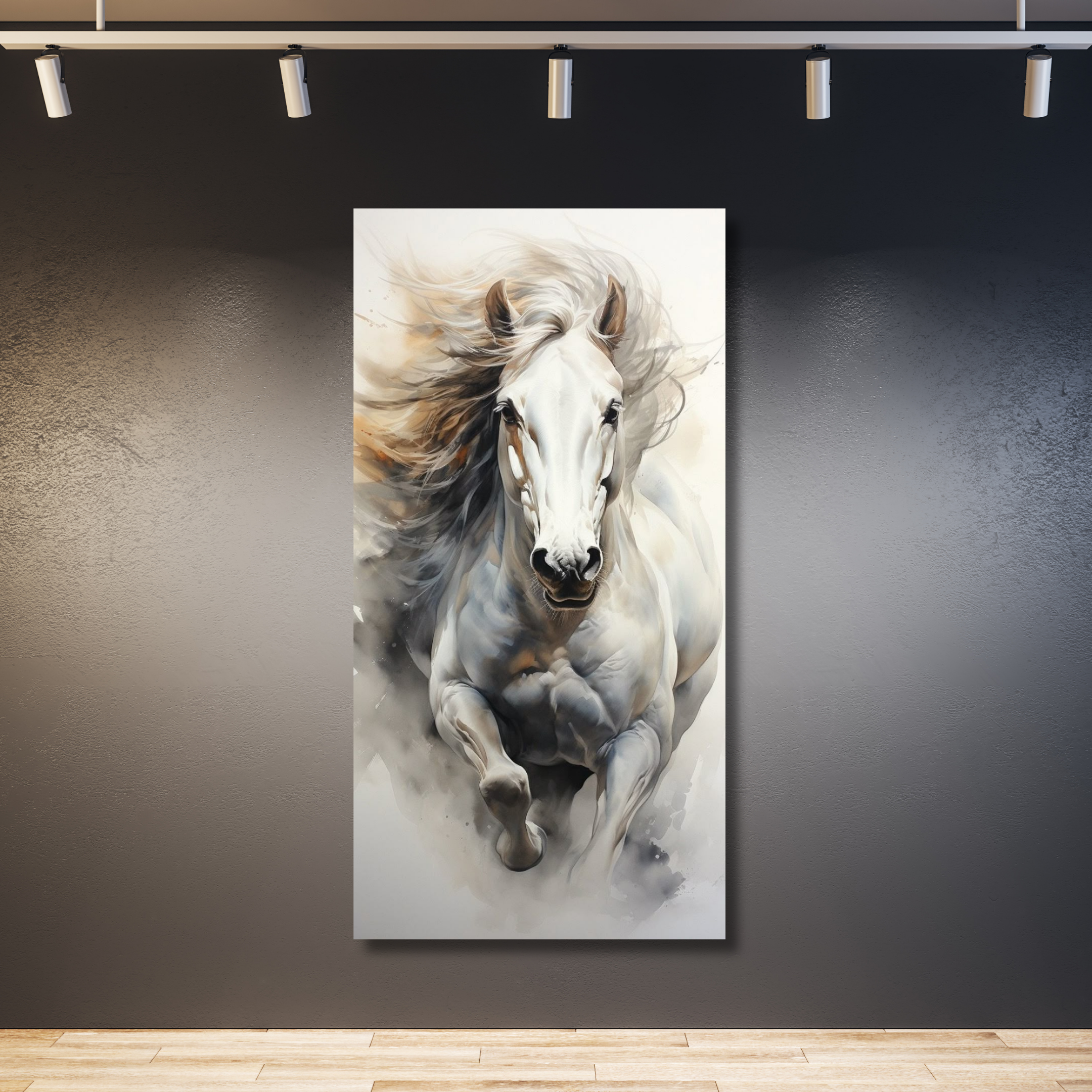 Caballo blanco frente primer plano