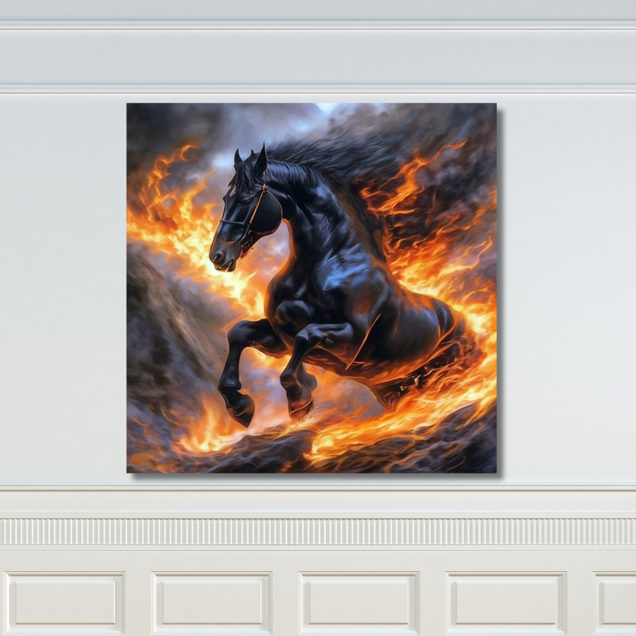 Caballo negro envuelto en fuego - Image 2