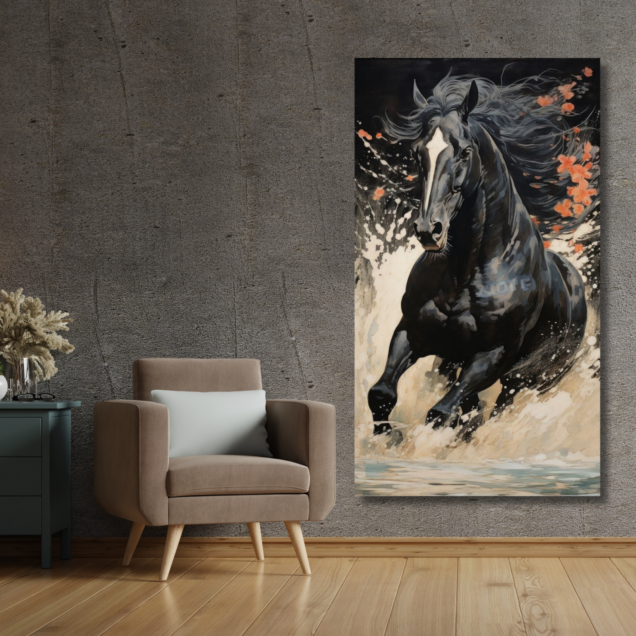 Caballo negro galopando - Image 2