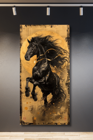 Caballo negro grabado