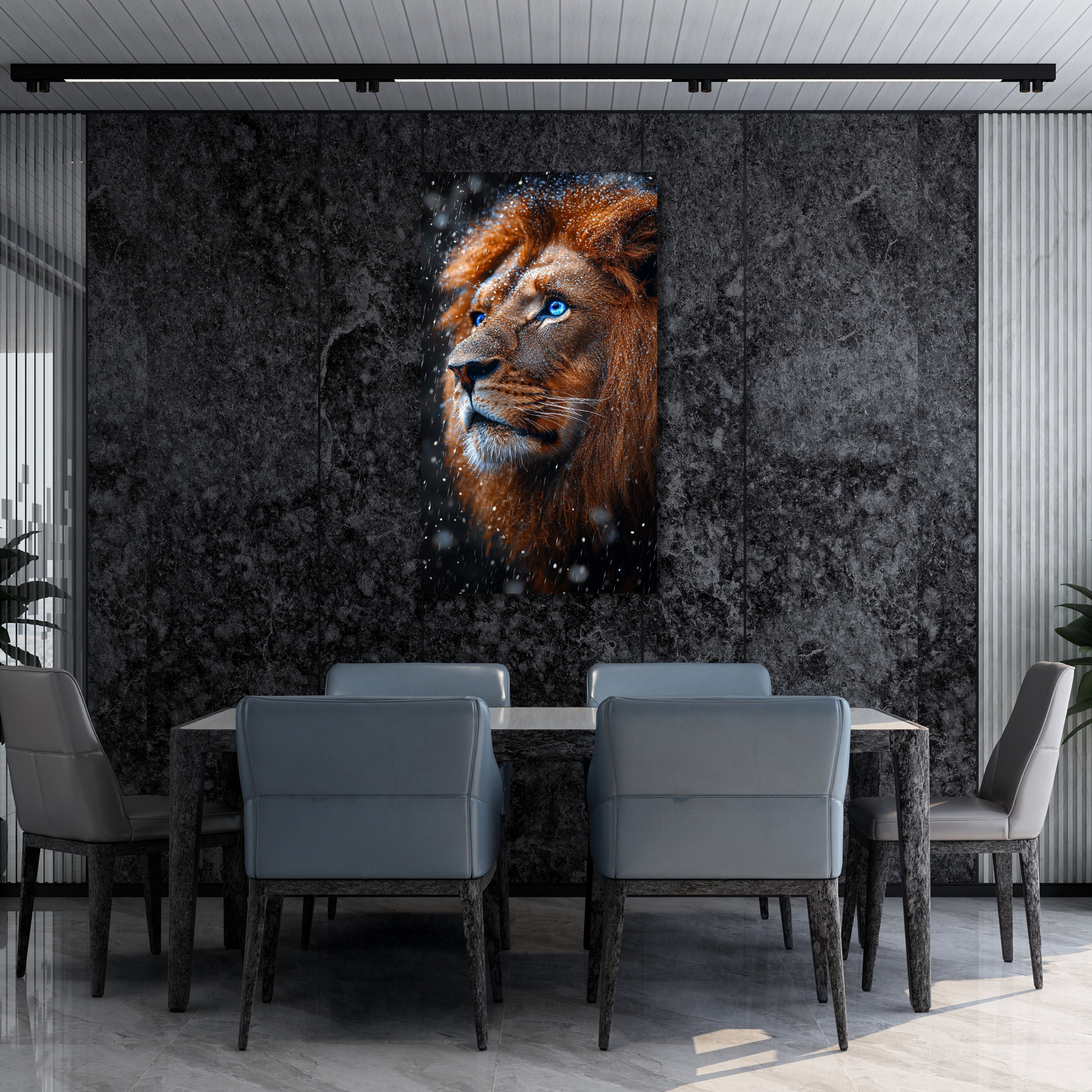 Cabeza león ojos azules - Image 2