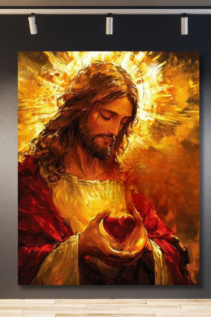 Corazón de jesús dorados