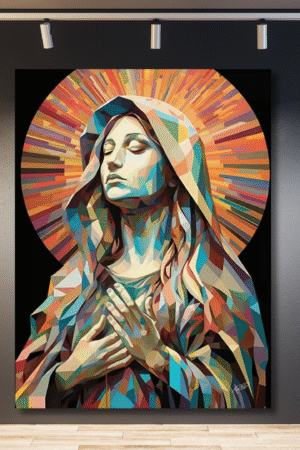 Corazón de maría mosaico negro