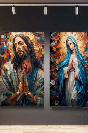 Dúo maría y jesús brochazos