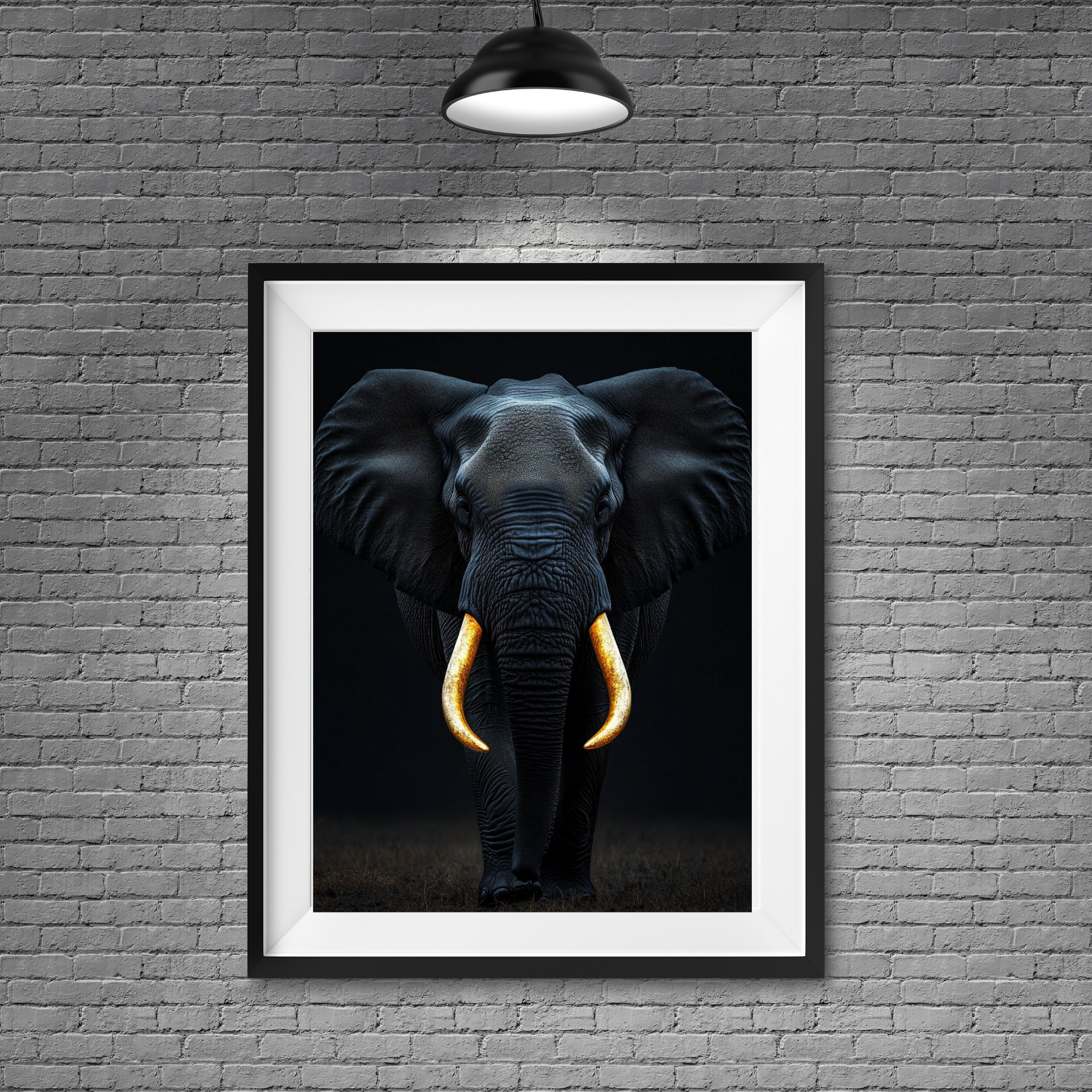Elefante negro con colmillos - Image 2