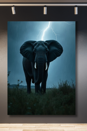 Elefante negro de noche