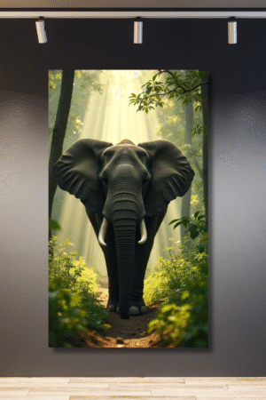 Elefante negro en bosque