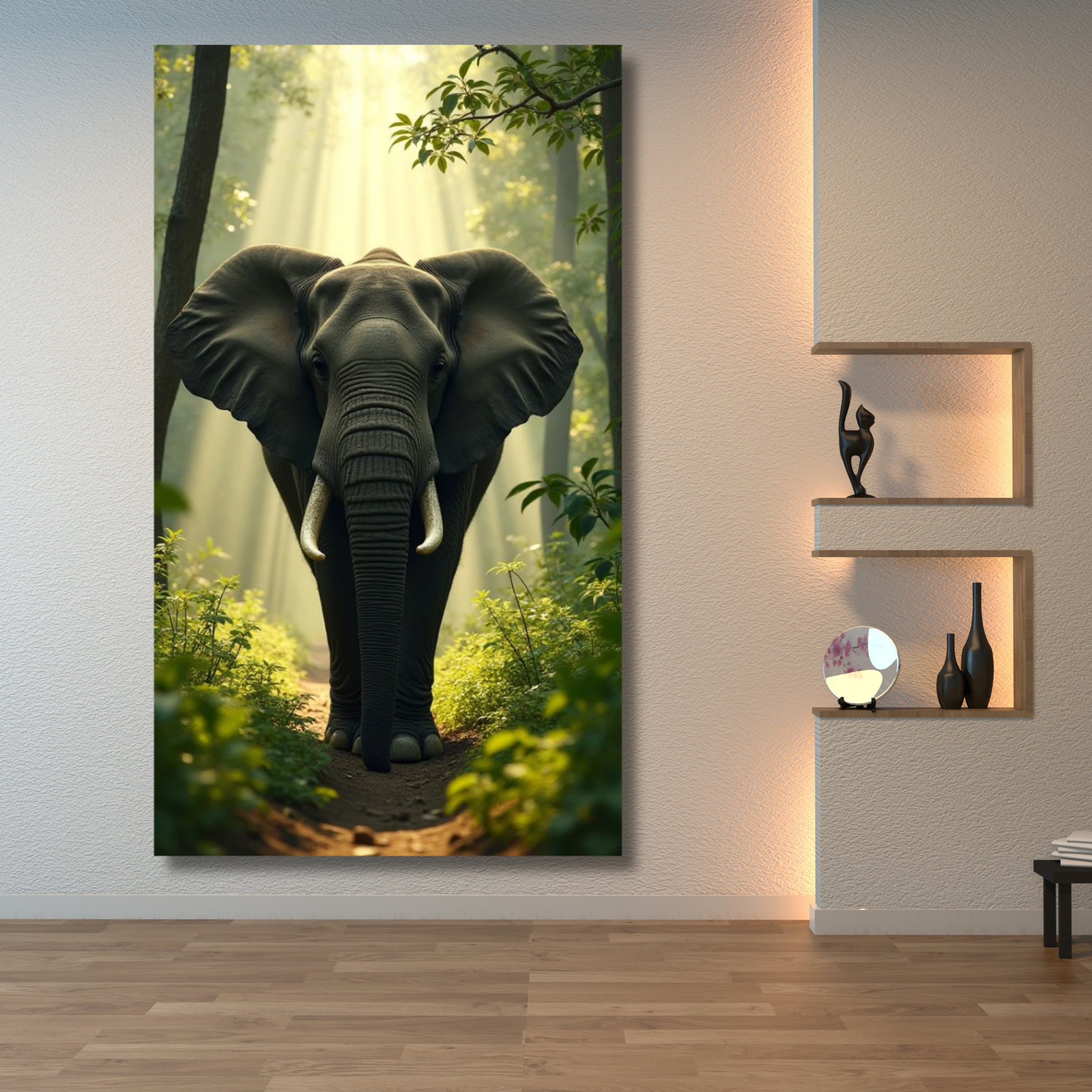 Elefante negro en bosque - Image 2