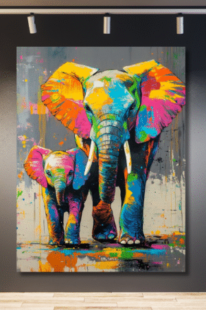 Elefante pequeño y grande pintura
