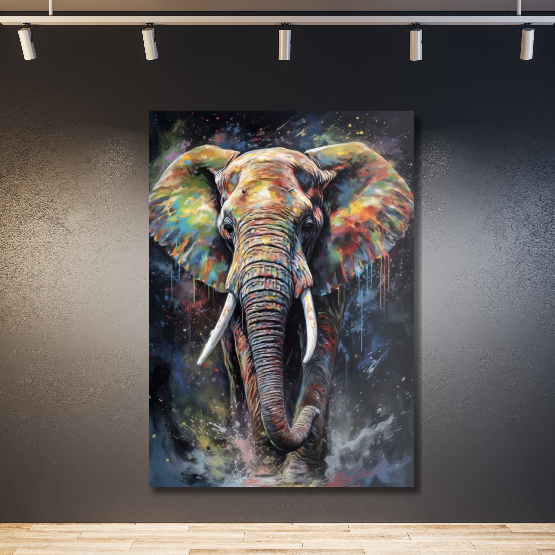 Elefante solo con brochazos