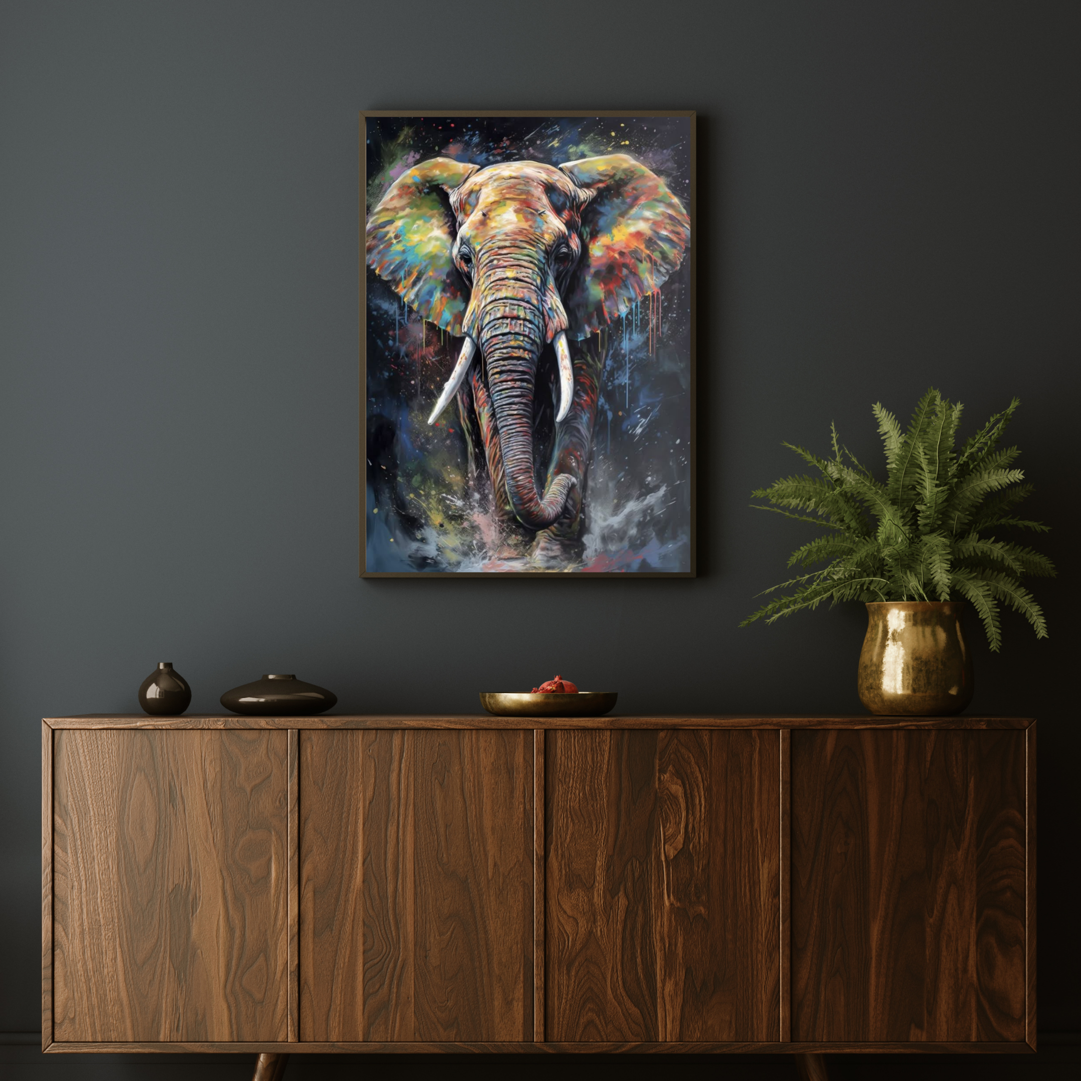 Elefante solo con brochazos - Image 2