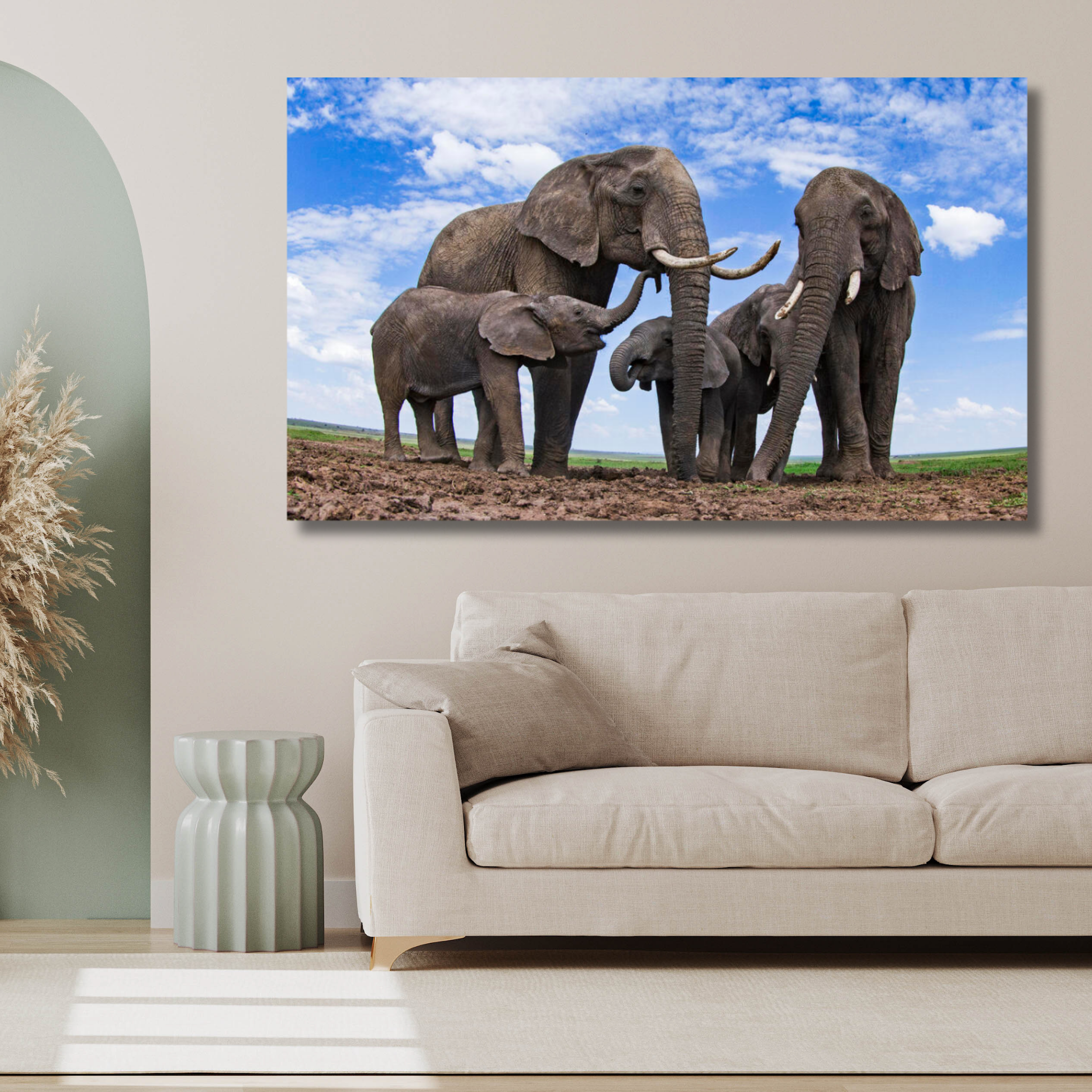 Familia de elefantes foto realismo - Image 2