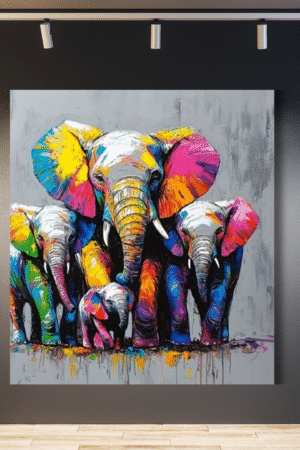 Familia de elefantes pintura