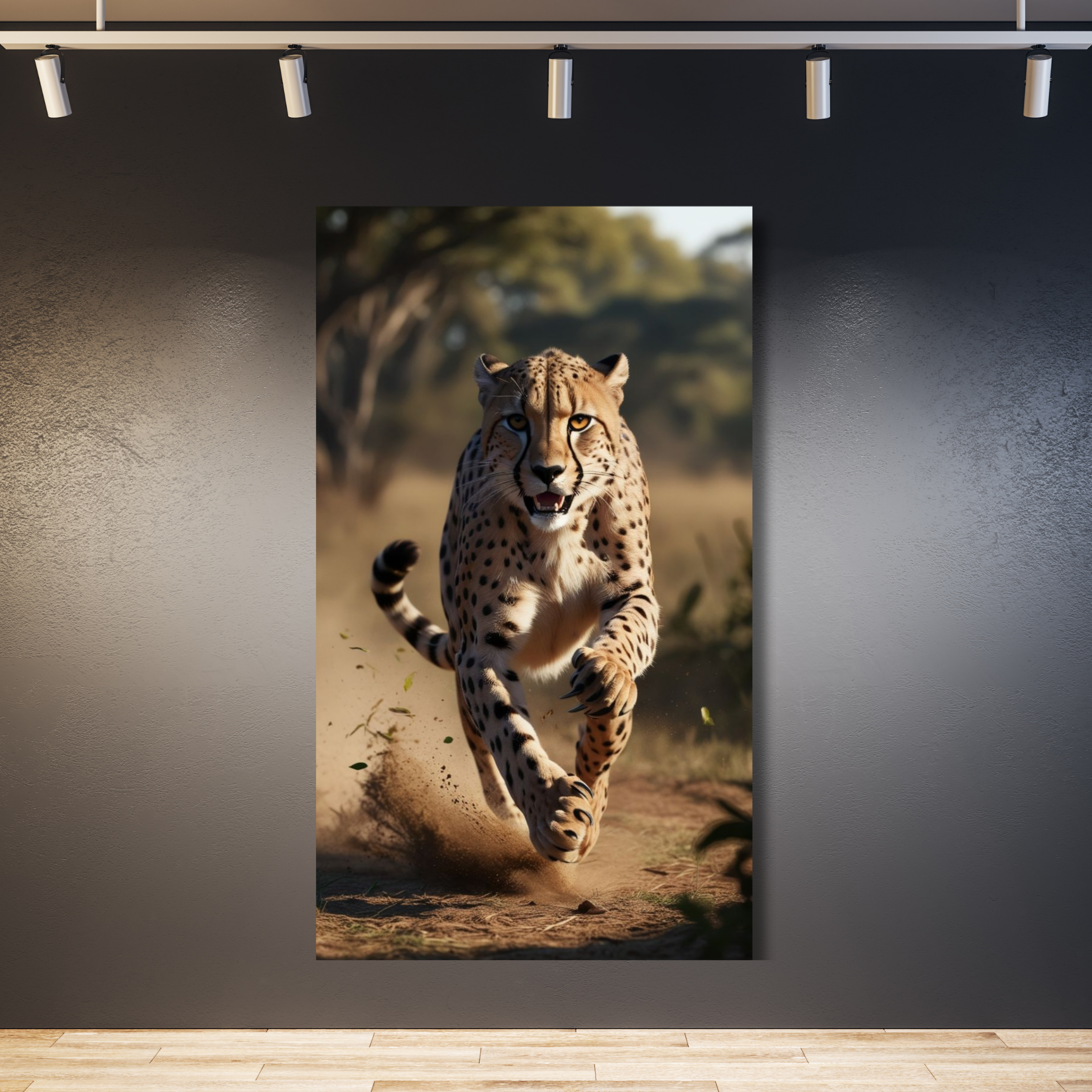 Gepardo corriendo de frente