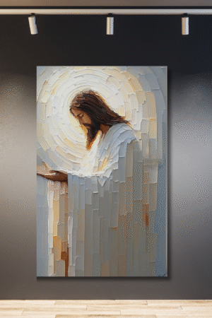 Jesús de blanco orando