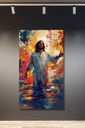 Jesús en el agua colores