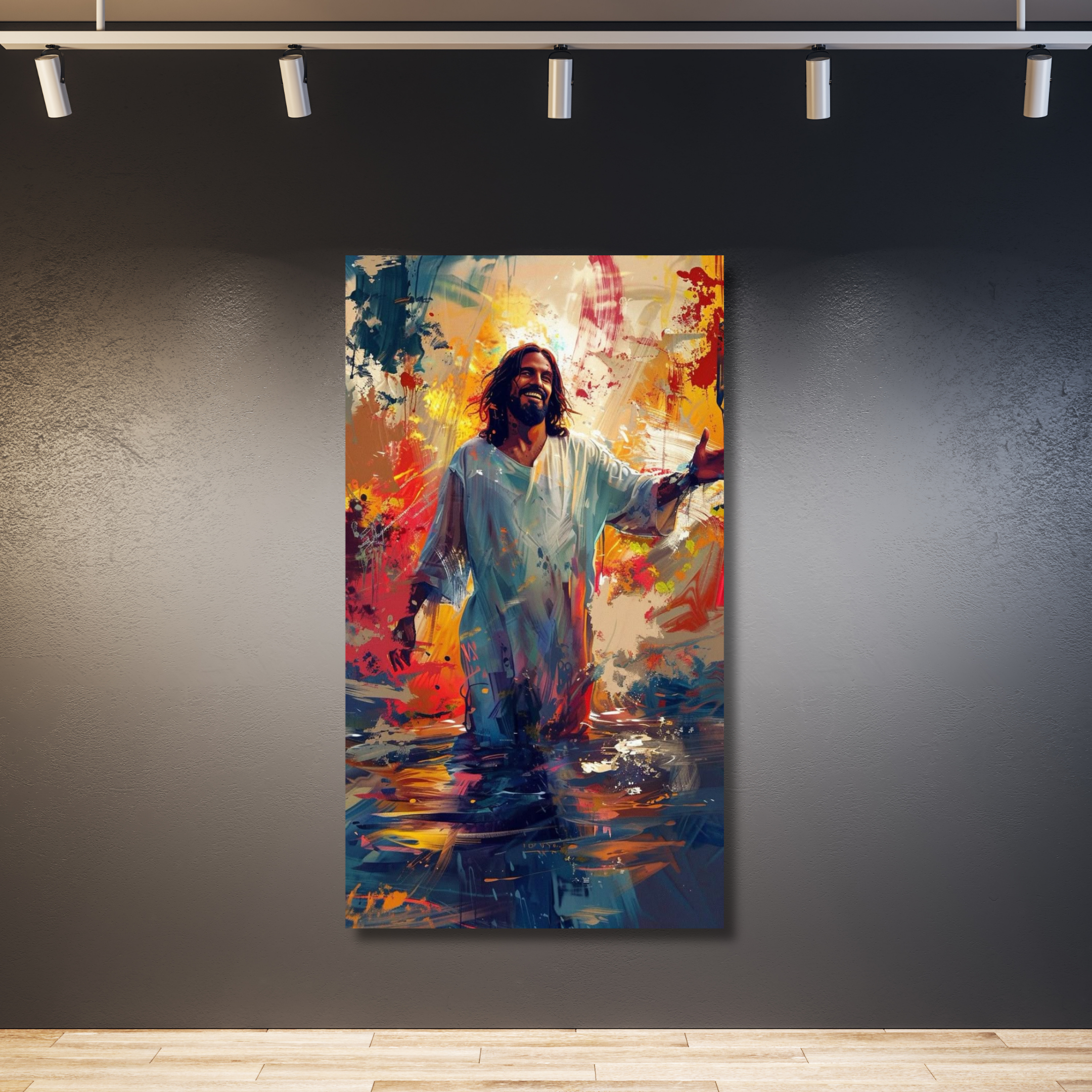 Jesús en el agua colores
