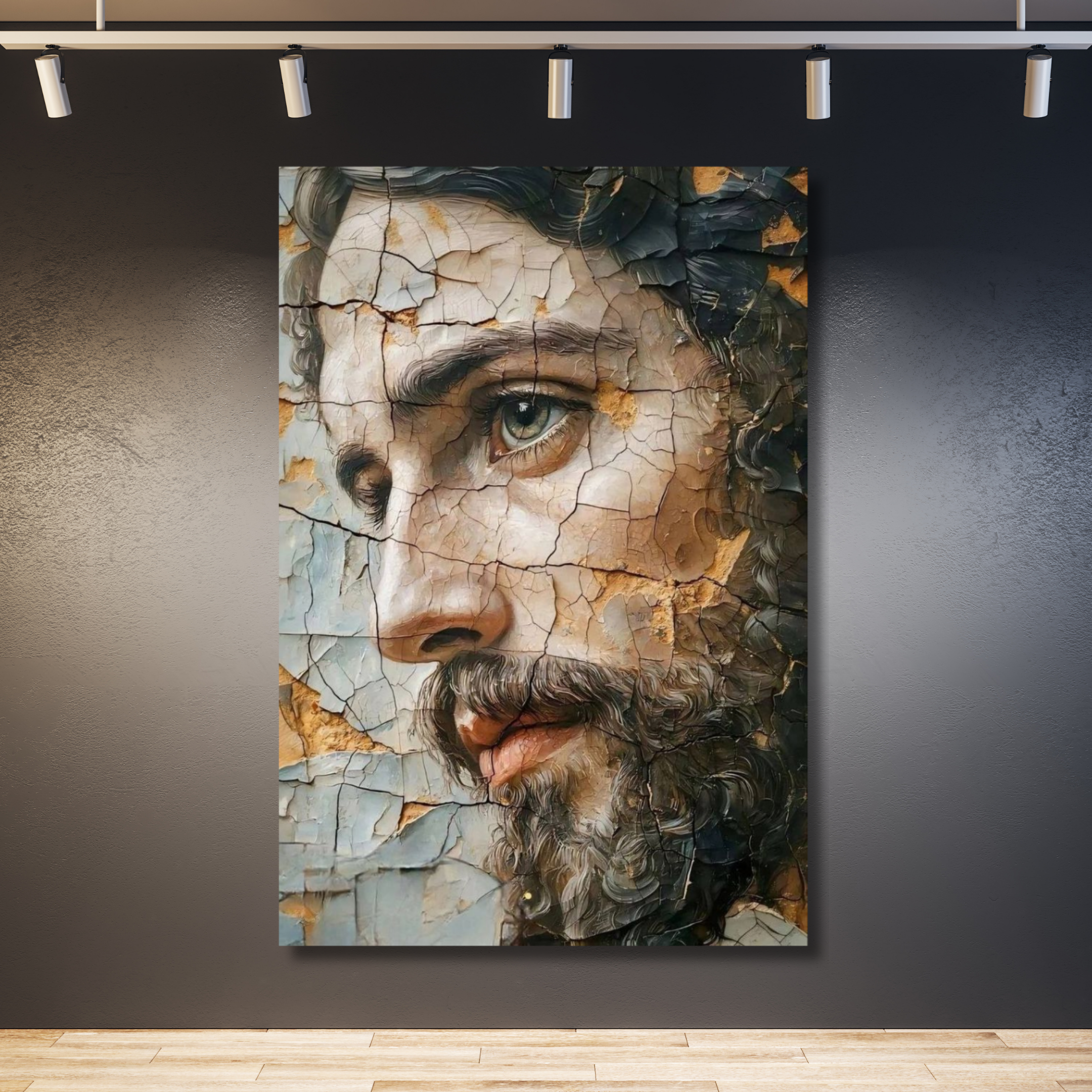 Jesús retrato craquelado