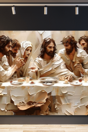 Jesús última cena cinco blanco