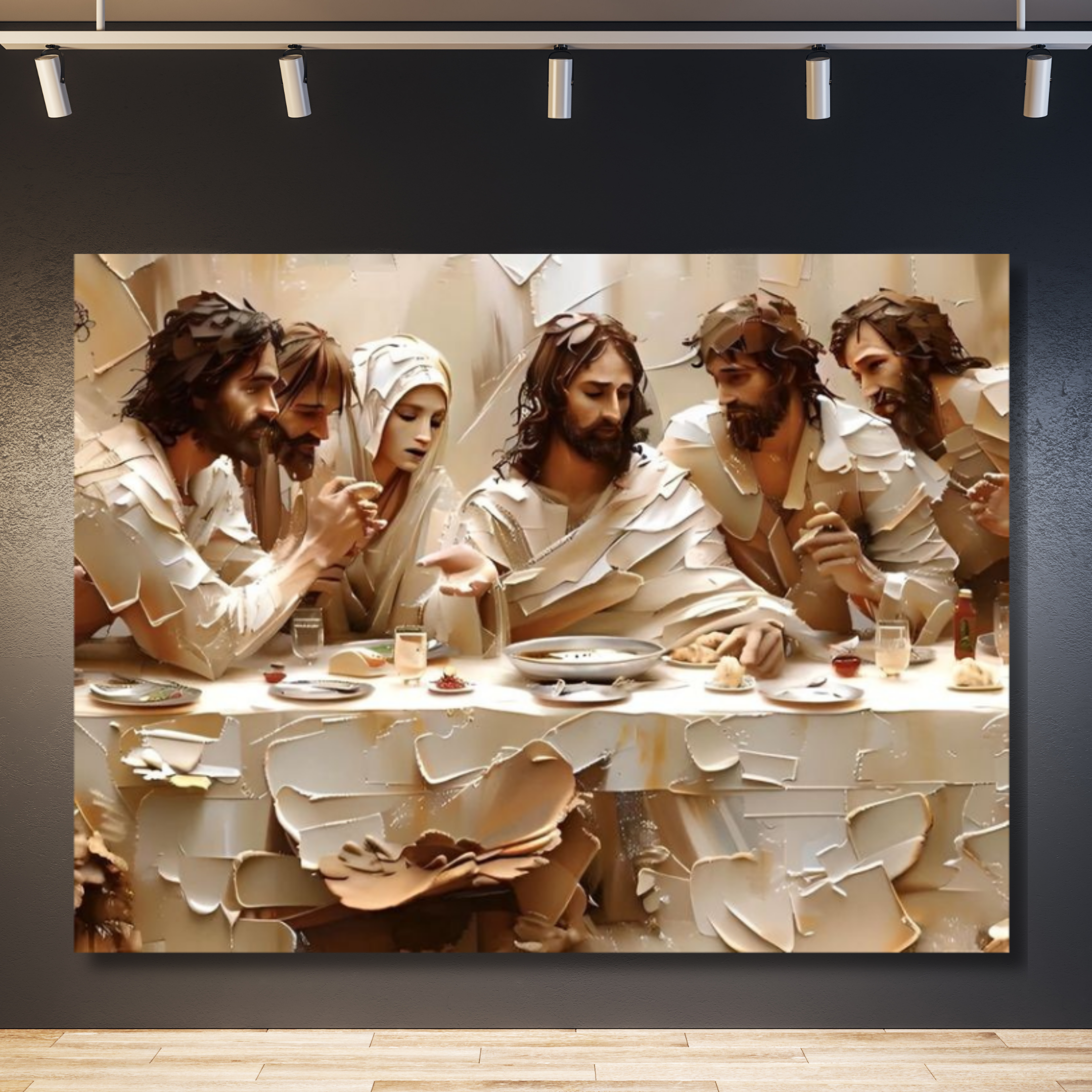 Jesús última cena cinco blanco