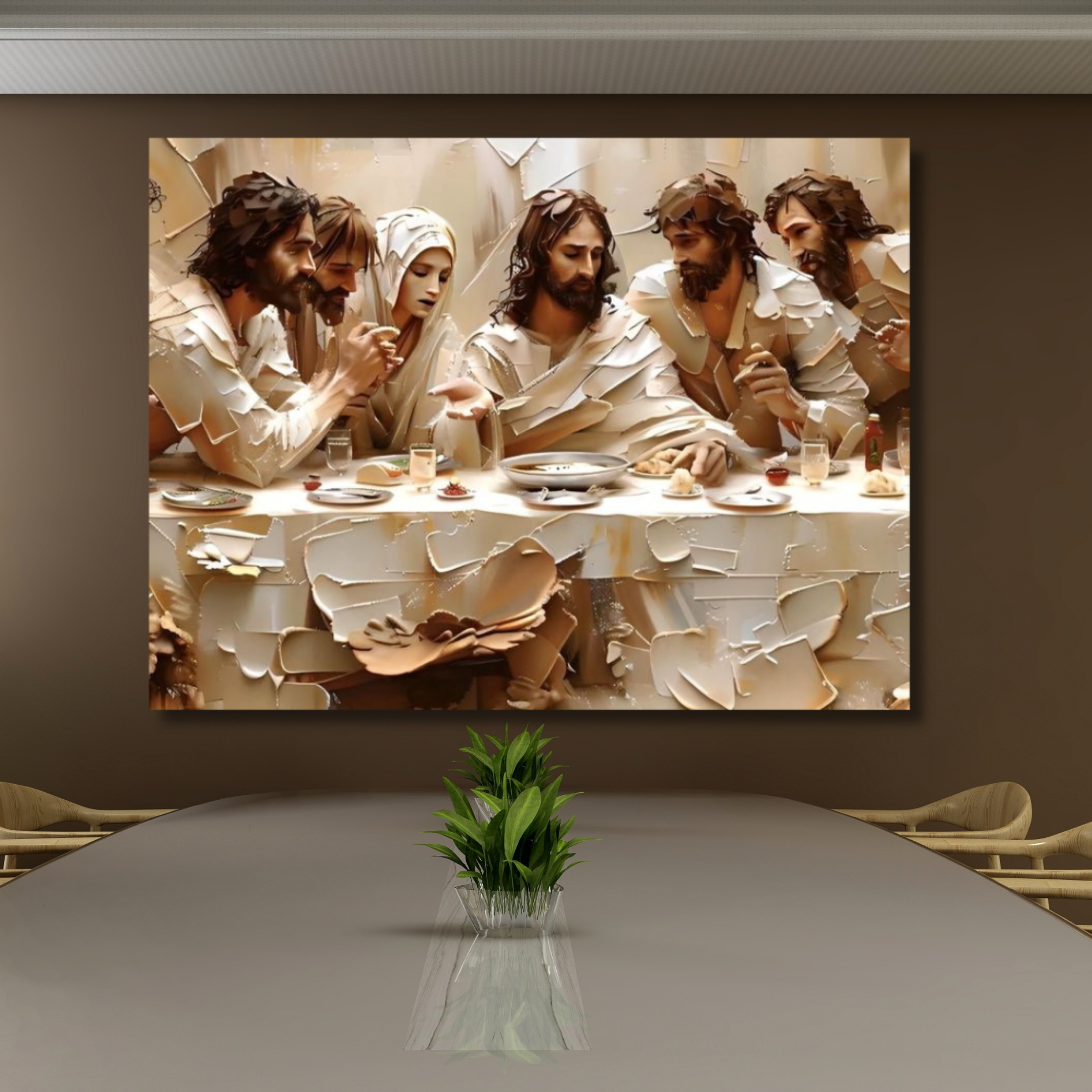 Jesús última cena cinco blanco - Image 2