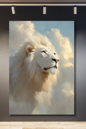 León albino en el cielo