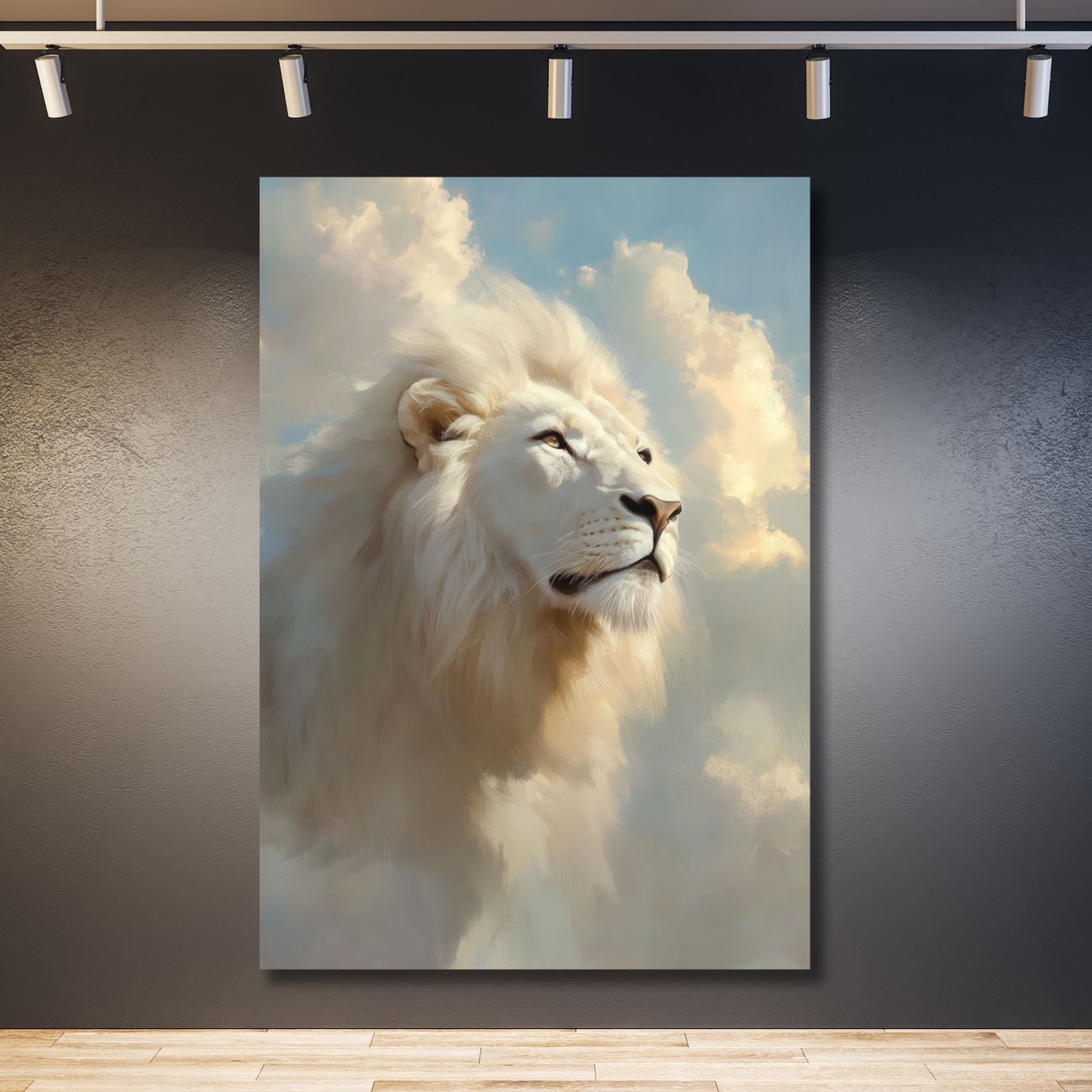 León albino en el cielo