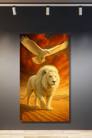 León blanco y águila blanca