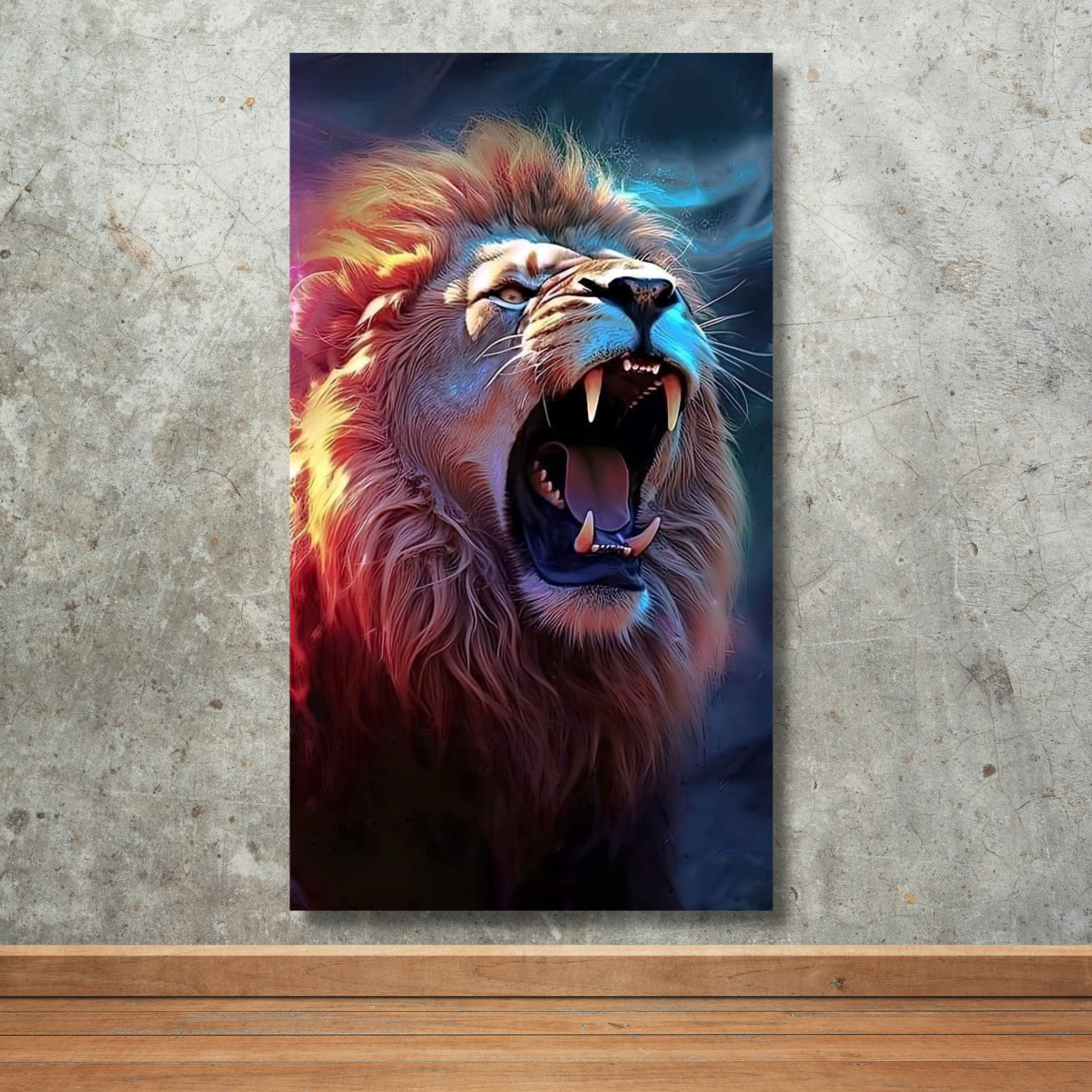 León colorido rugiendo - Image 2