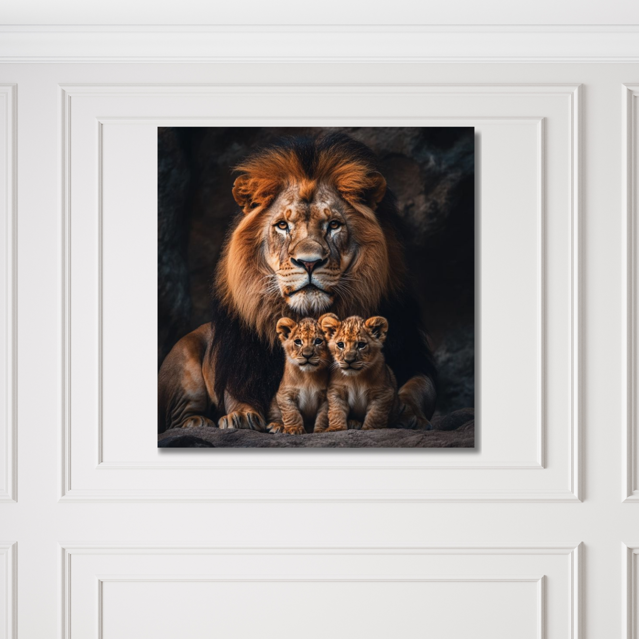 León con dos cachorros frente - Image 2