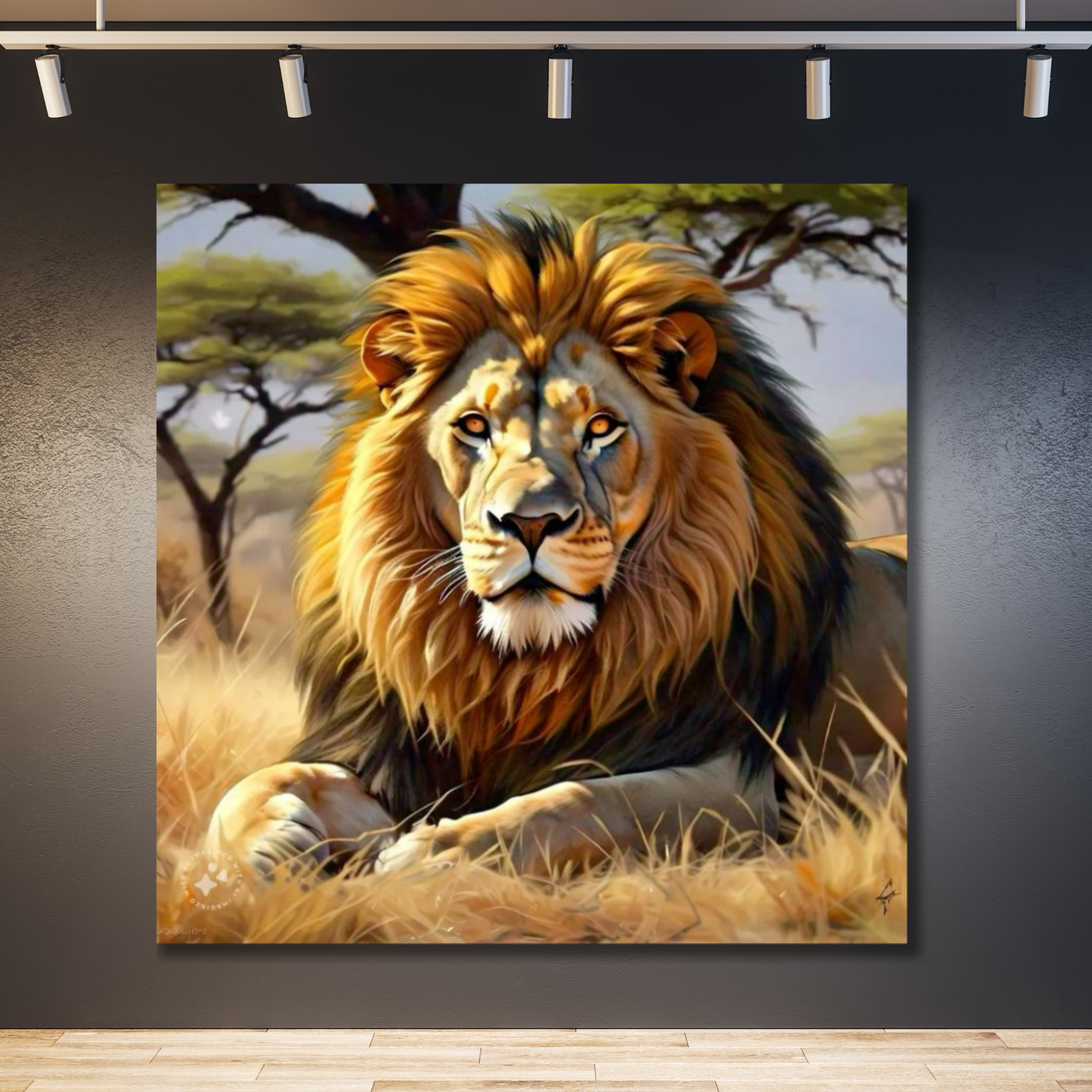 León descansando sabana