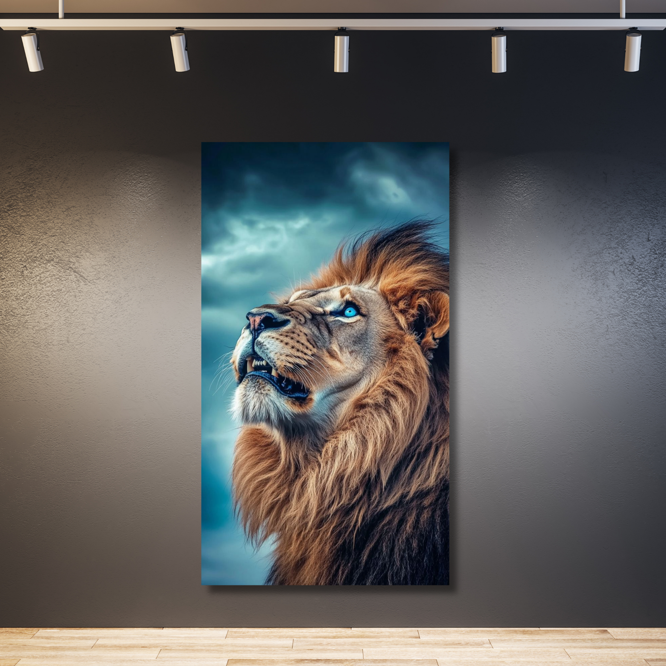 León mirando al en el cielo