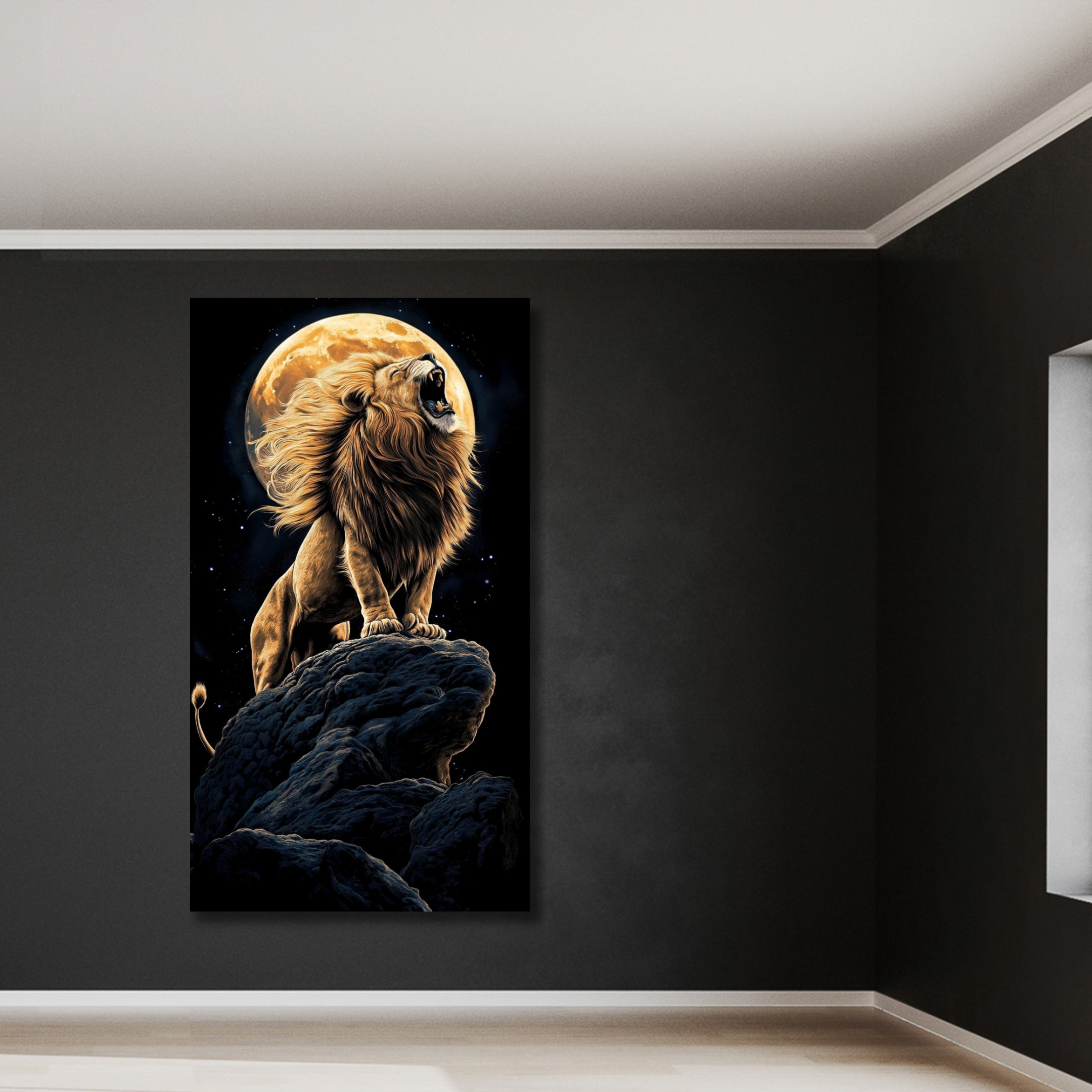 León rugiendo a la luna en risco - Image 2