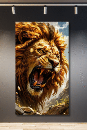 León rugiendo cabeza ilustración