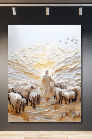 Pastor de ovejas con luz