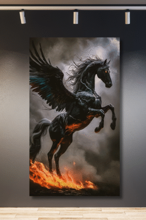 Pegaso negro de fuego