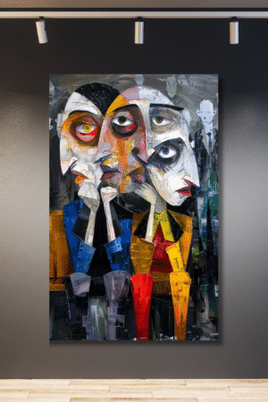 Personas con caras abstractas