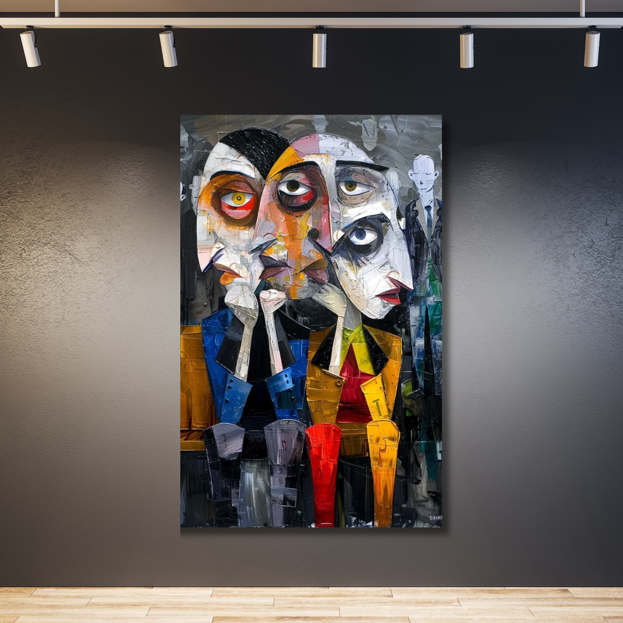 Personas con caras abstractas