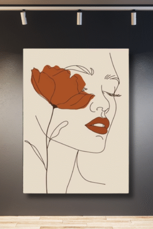 Rostro con flor lÃnea