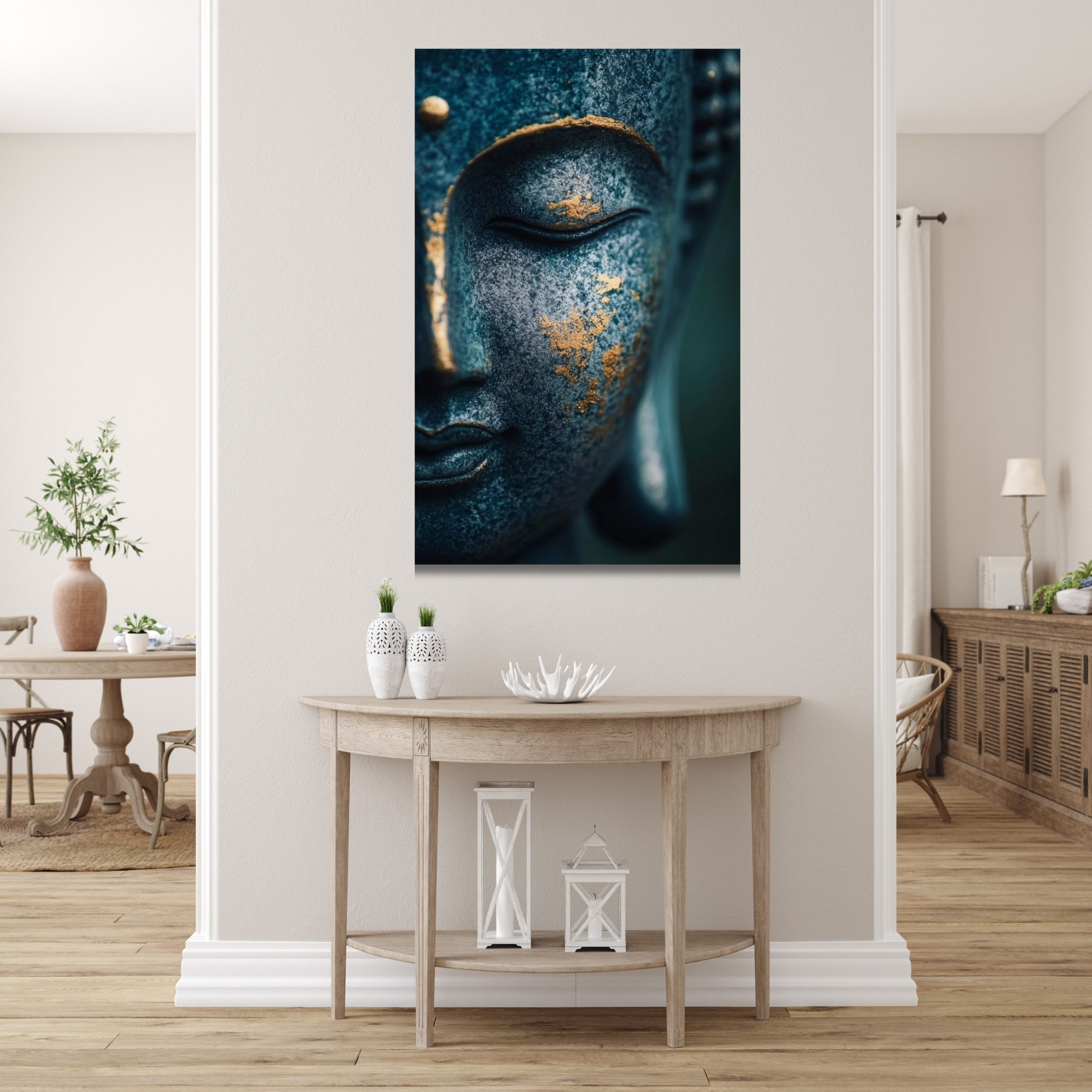 Rostro de buda primer plano azul - Image 2