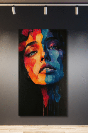 Rostro de mujer dos colores